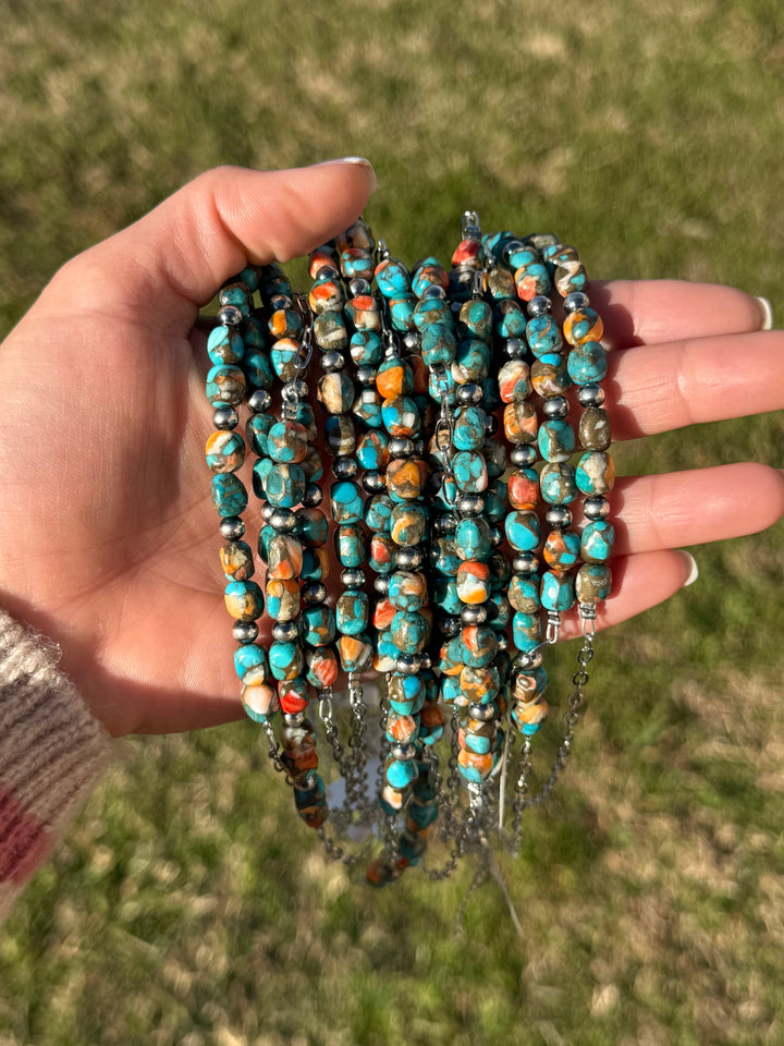 Turquoise & Spiny Oyster Pearl Necklace 16 inch Necklaces Shopify Collective The Bijoux FAB Jewelry The Bijoux FAB Jewelry