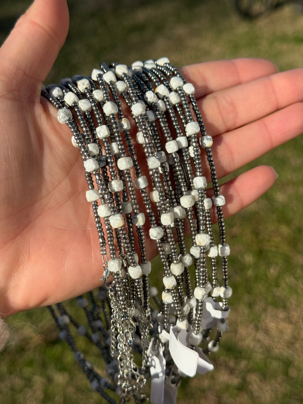 White Howlite Glass Seed Bead Choker Necklaces Shopify Collective The Bijoux FAB Jewelry The Bijoux FAB Jewelry