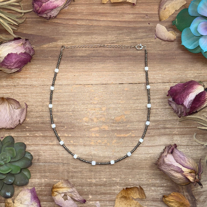 White Howlite Glass Seed Bead Choker Necklaces Shopify Collective The Bijoux FAB Jewelry The Bijoux FAB Jewelry
