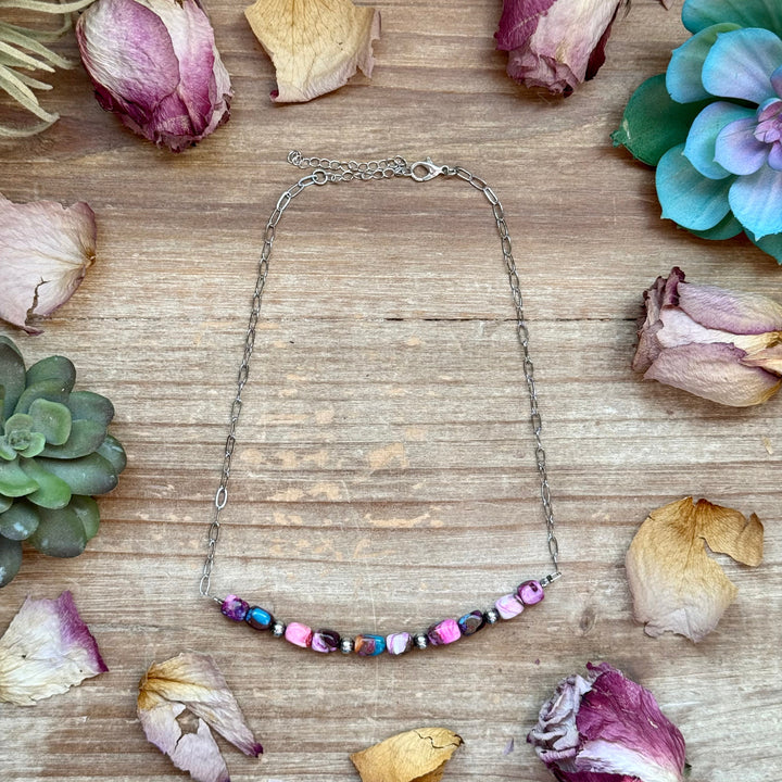 Pink Dyed Turquoise Necklace 16 inch Necklaces Shopify Collective The Bijoux FAB Jewelry The Bijoux FAB Jewelry