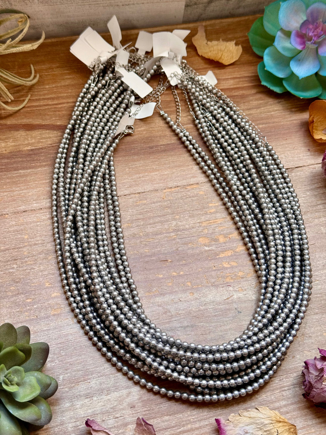 Silver-Plated 4 mm Bead Necklace – 20” Necklaces Shopify Collective The Bijoux FAB Jewelry The Bijoux FAB Jewelry