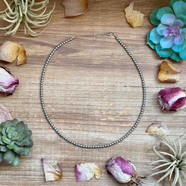 Silver-Plated 4 mm Bead Necklace – 20” Necklaces Shopify Collective The Bijoux FAB Jewelry The Bijoux FAB Jewelry