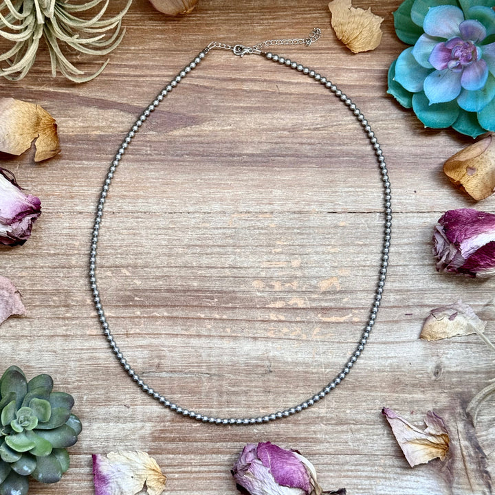 Silver-Plated 4 mm Bead Necklace – 24” Necklaces Shopify Collective The Bijoux FAB Jewelry The Bijoux FAB Jewelry