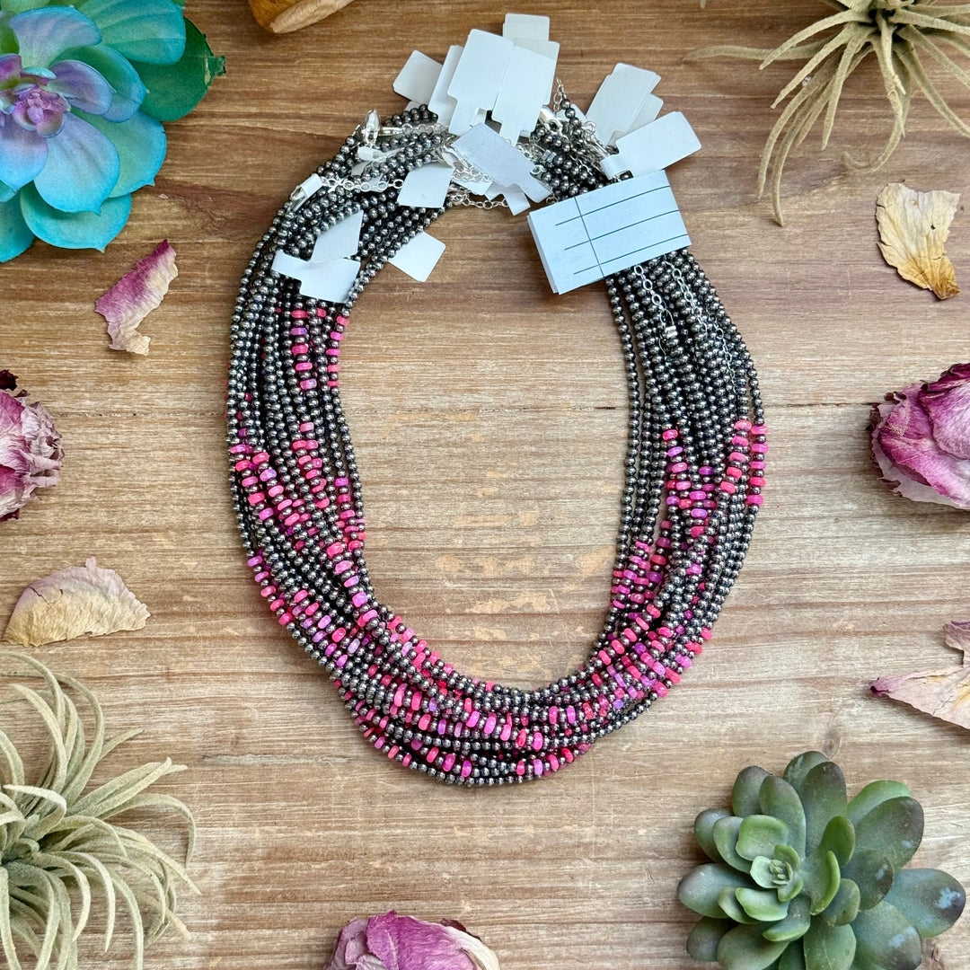 Pink Faceted Opal Necklace – 3 mm – 16” Necklaces Shopify Collective The Bijoux FAB Jewelry The Bijoux FAB Jewelry