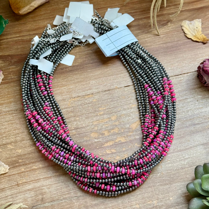 Pink Faceted Opal Necklace – 3 mm – 16” Necklaces Shopify Collective The Bijoux FAB Jewelry The Bijoux FAB Jewelry