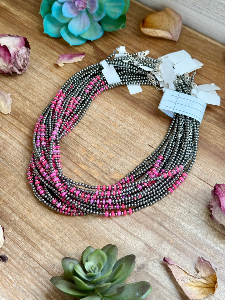Pink Faceted Opal Necklace – 3 mm – 16” Necklaces Shopify Collective The Bijoux FAB Jewelry The Bijoux FAB Jewelry
