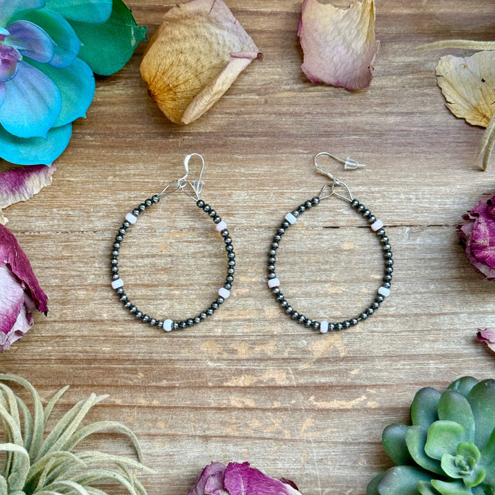 Pink Conch Hoop Earrings – Sterling Silver Pearls Earrings Shopify Collective The Bijoux FAB Jewelry The Bijoux FAB Jewelry