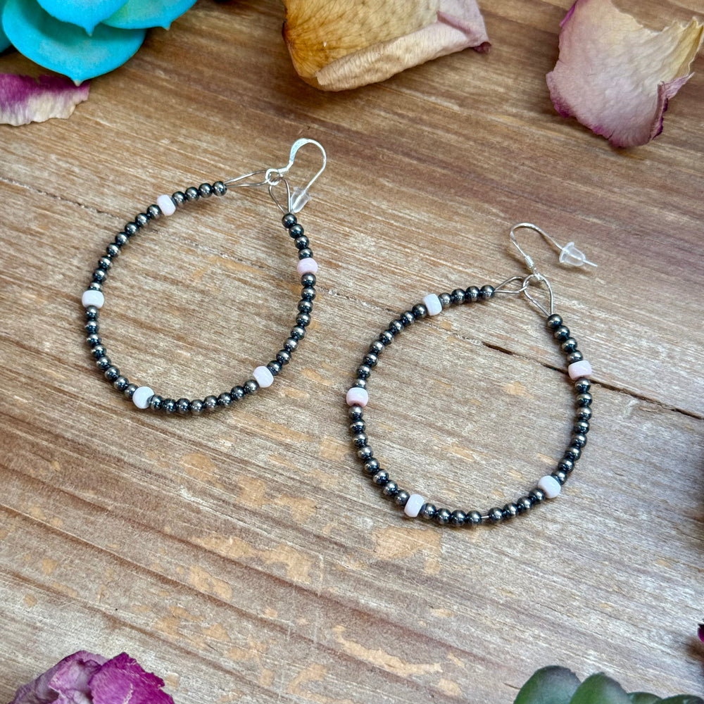 Pink Conch Hoop Earrings – Sterling Silver Pearls Earrings Shopify Collective The Bijoux FAB Jewelry The Bijoux FAB Jewelry