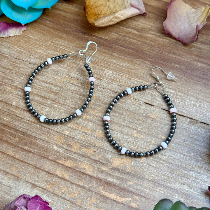 Pink Conch Hoop Earrings – Sterling Silver Pearls Earrings Shopify Collective The Bijoux FAB Jewelry The Bijoux FAB Jewelry
