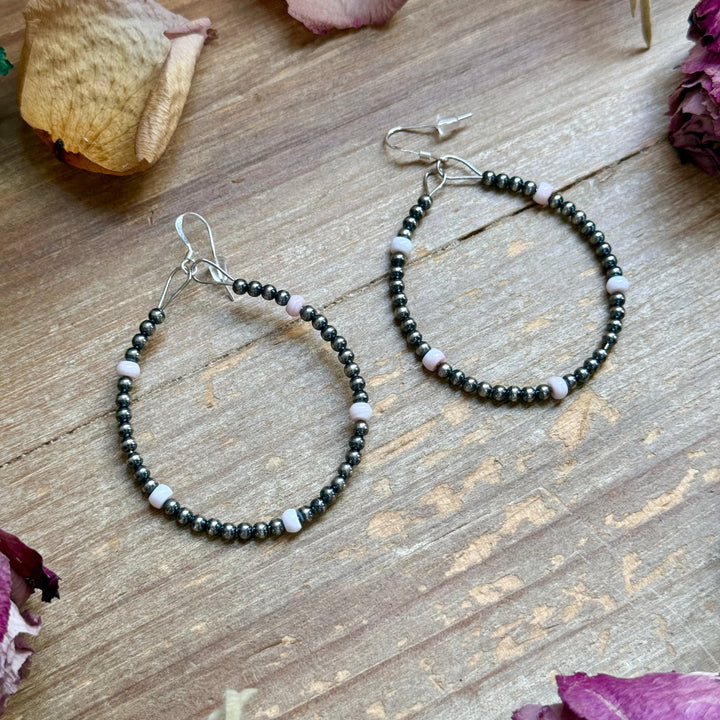 Pink Conch Hoop Earrings – Sterling Silver Pearls Earrings Shopify Collective The Bijoux FAB Jewelry The Bijoux FAB Jewelry