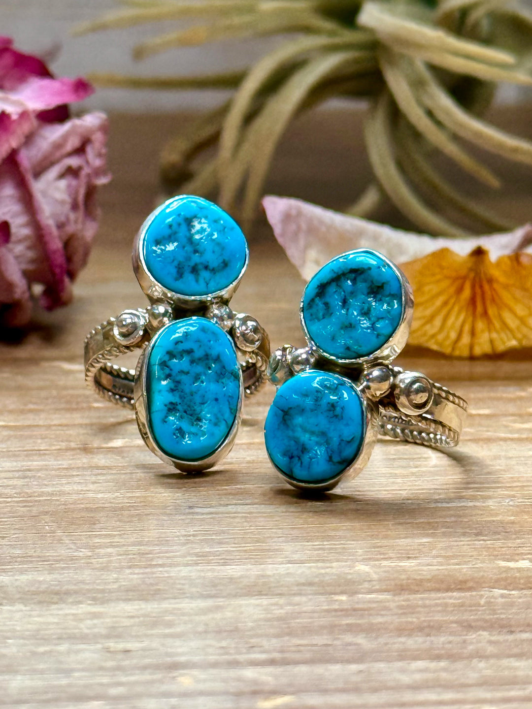 Kingman Turquoise Sterling Silver Ring – Size 7 & 8 ring Shopify Collective The Bijoux FAB Jewelry The Bijoux FAB Jewelry