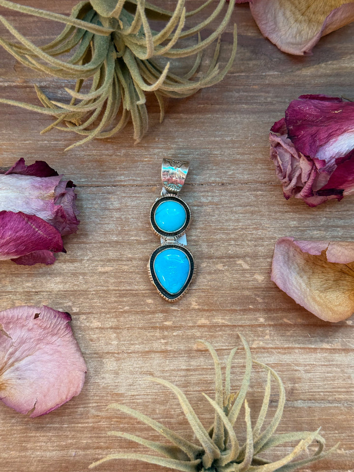 Kingman Turquoise Sterling Silver Pendant Pendant Shopify Collective The Bijoux FAB Jewelry The Bijoux FAB Jewelry