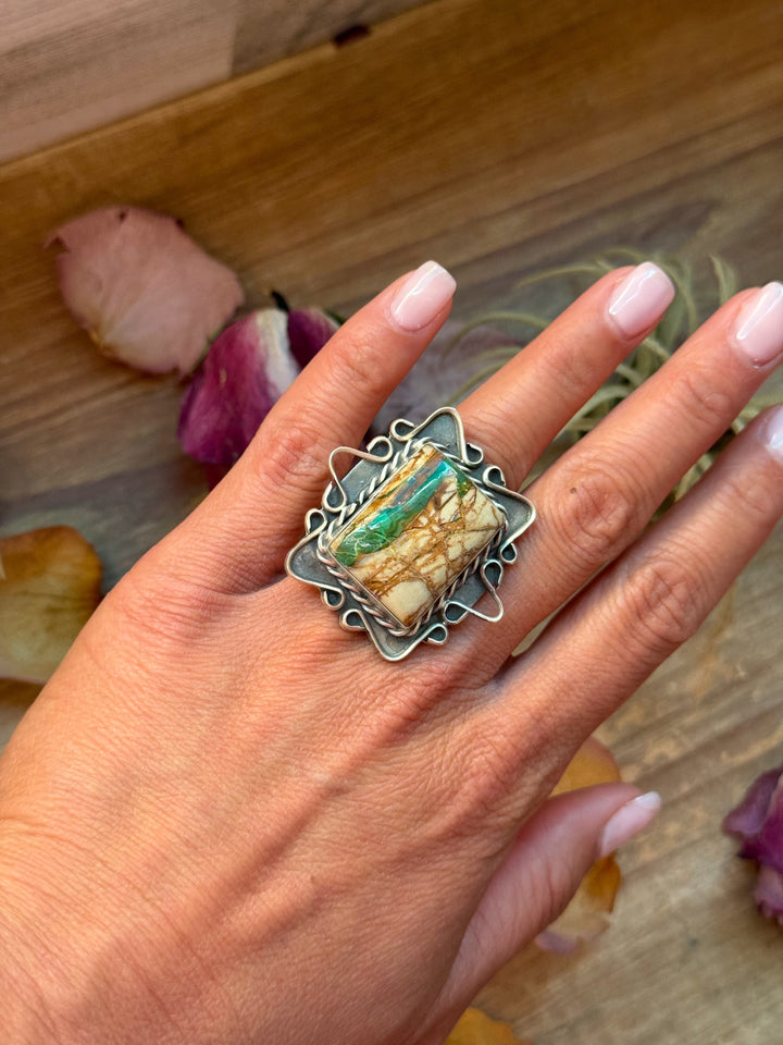 Ribbon Turquoise Sterling Silver Ring – Size 6.5 – (Philbert Nez) ring Shopify Collective The Bijoux FAB Jewelry The Bijoux FAB Jewelry