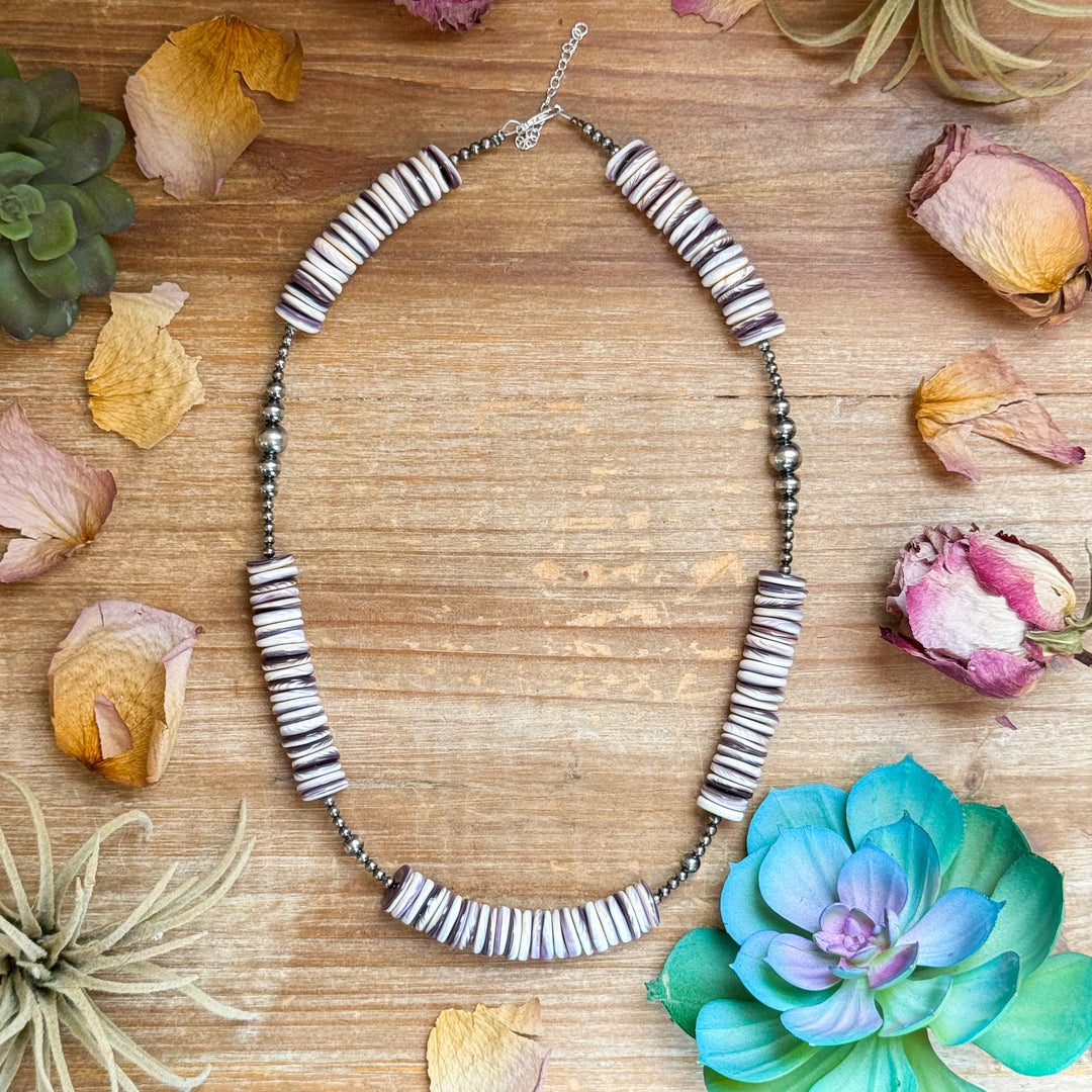 19.5” Wampum Shell Necklace – 3–8mm Sterling Silver Pearls Necklaces Shopify Collective The Bijoux FAB Jewelry The Bijoux FAB Jewelry