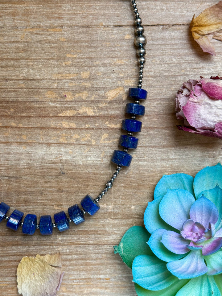 Sterling Silver Pearl & Lapis Necklace – 20” Necklaces Shopify Collective The Bijoux FAB Jewelry The Bijoux FAB Jewelry