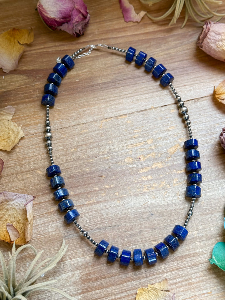 Sterling Silver Pearl & Lapis Necklace – 20” Necklaces Shopify Collective The Bijoux FAB Jewelry The Bijoux FAB Jewelry