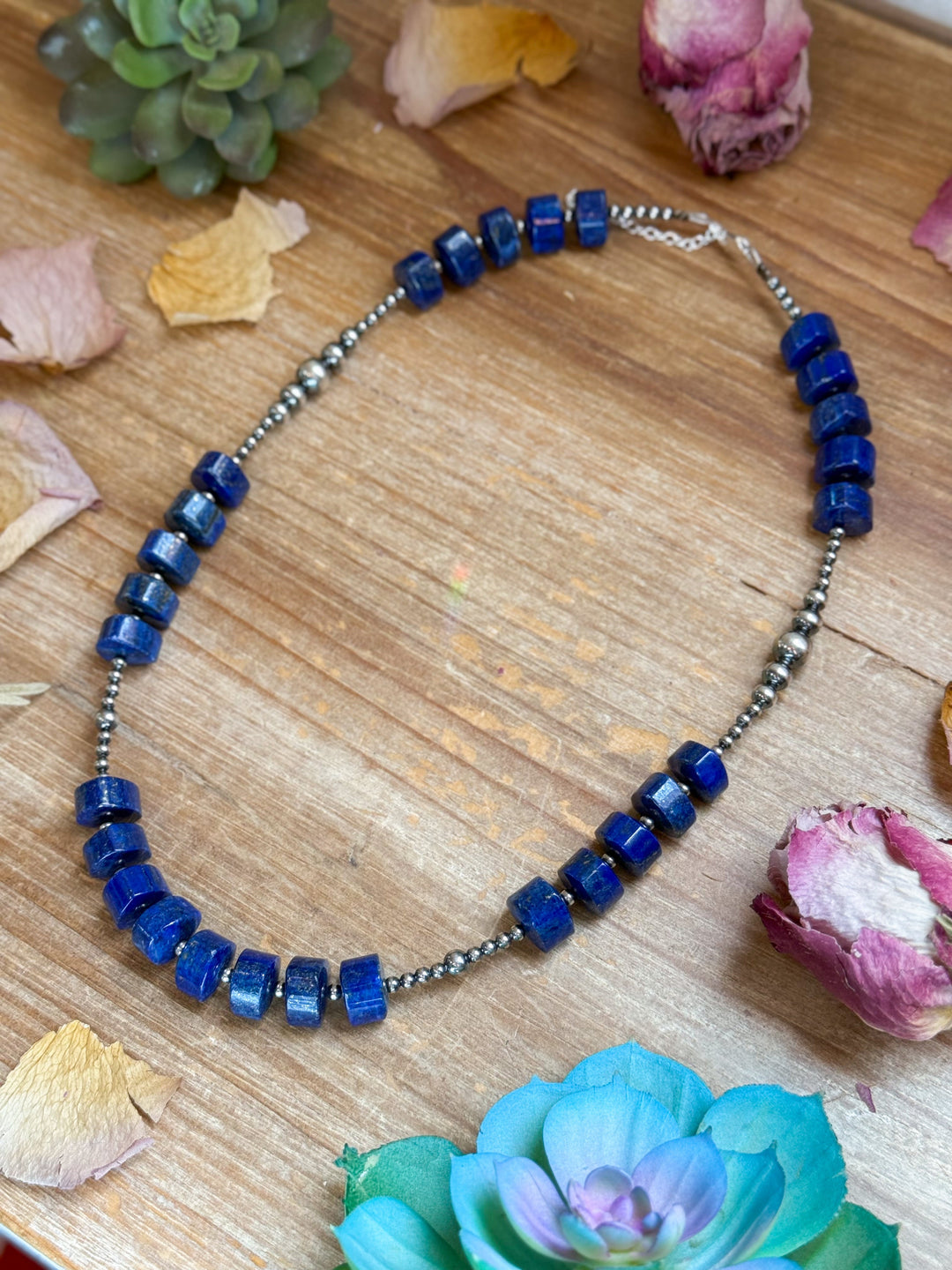 Sterling Silver Pearl & Lapis Necklace – 20” Necklaces Shopify Collective The Bijoux FAB Jewelry The Bijoux FAB Jewelry