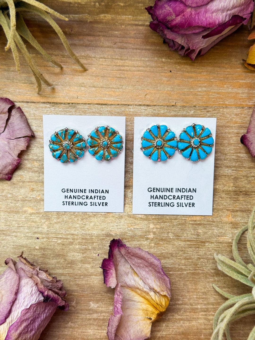 Sterling Silver Magnetite Turquoise Cluster Stud Earrings – Handmade in USA Earrings Shopify Collective The Bijoux FAB Jewelry The Bijoux FAB Jewelry