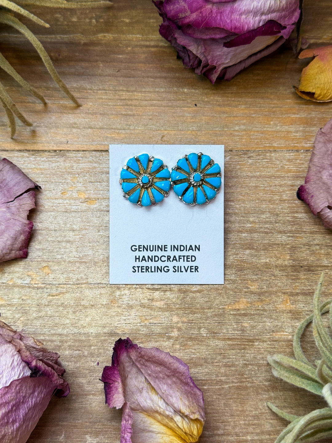 Sterling Silver Magnetite Turquoise Cluster Stud Earrings – Handmade in USA Earrings Shopify Collective The Bijoux FAB Jewelry The Bijoux FAB Jewelry