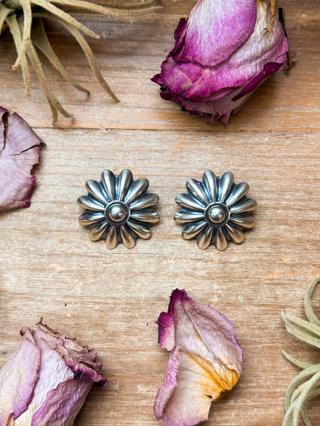 The Pascale Sterling Silver Concho Earrings Earrings Shopify Collective The Bijoux FAB Jewelry The Bijoux FAB Jewelry