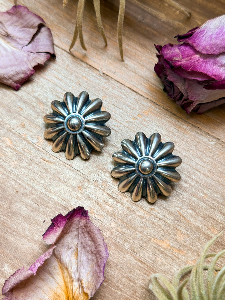 The Pascale Sterling Silver Concho Earrings Earrings Shopify Collective The Bijoux FAB Jewelry The Bijoux FAB Jewelry