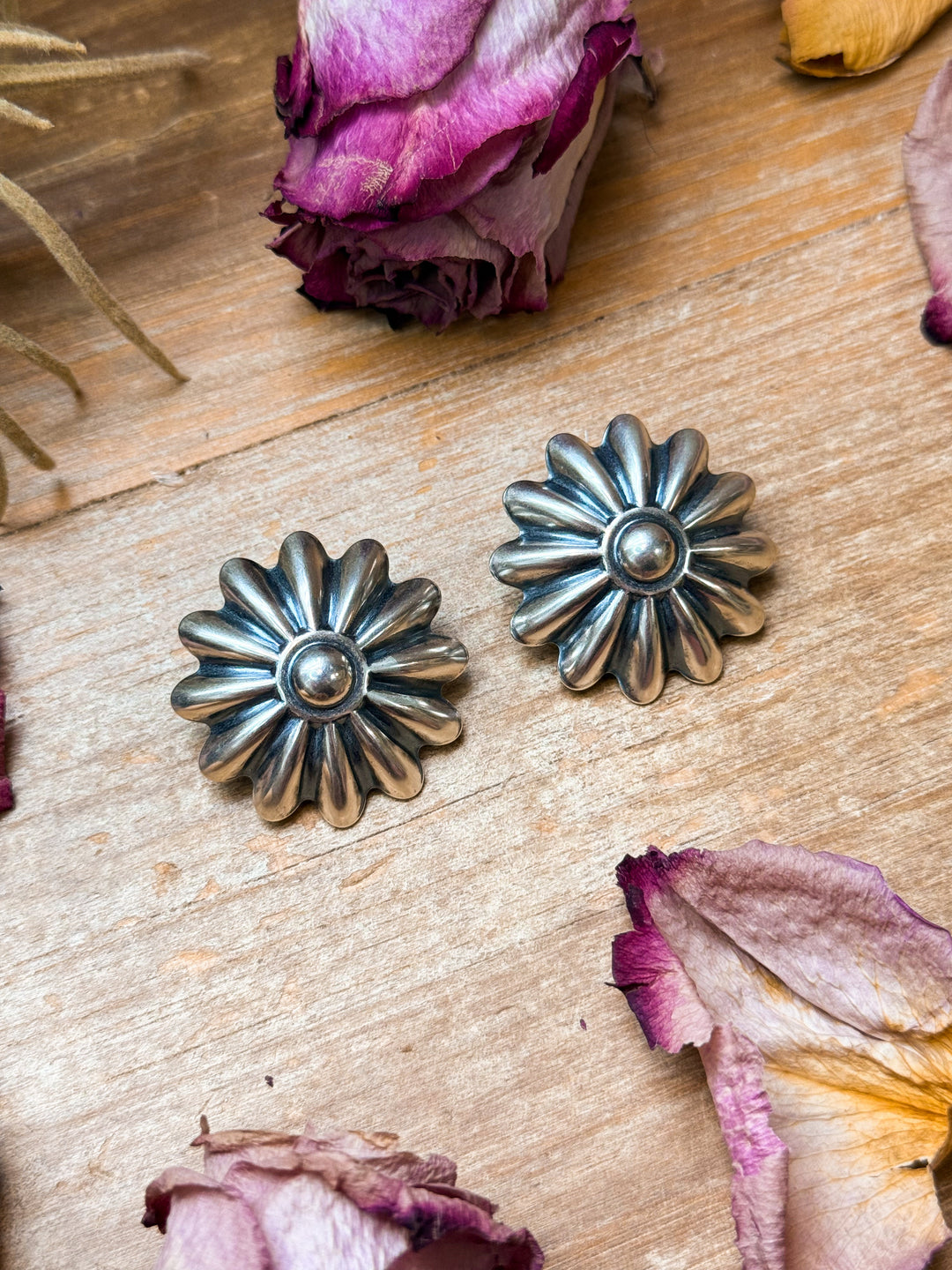 The Pascale Sterling Silver Concho Earrings Earrings Shopify Collective The Bijoux FAB Jewelry The Bijoux FAB Jewelry
