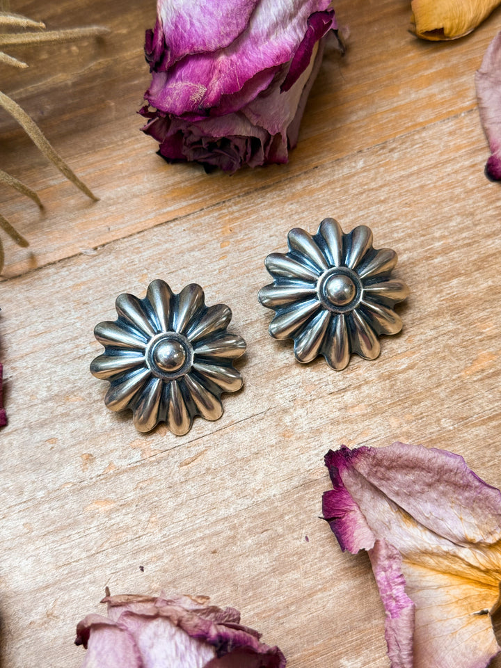 The Pascale Sterling Silver Concho Earrings Earrings Shopify Collective The Bijoux FAB Jewelry The Bijoux FAB Jewelry