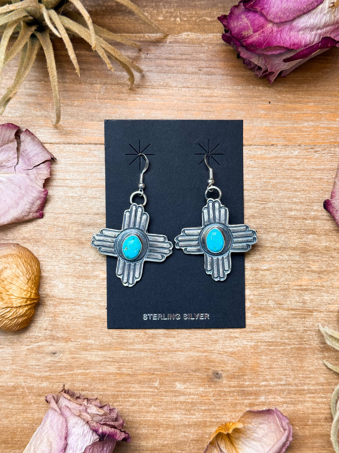 Sterling Silver Zia Dangle Earrings – Native Made by K. Billah Earrings Shopify Collective The Bijoux FAB Jewelry The Bijoux FAB Jewelry