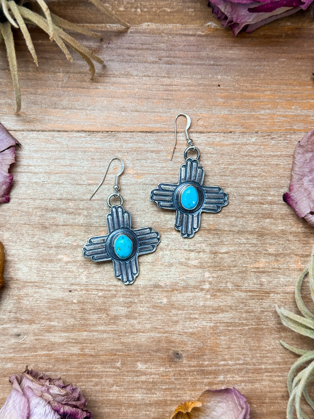 Sterling Silver Zia Dangle Earrings – Native Made by K. Billah Earrings Shopify Collective The Bijoux FAB Jewelry The Bijoux FAB Jewelry