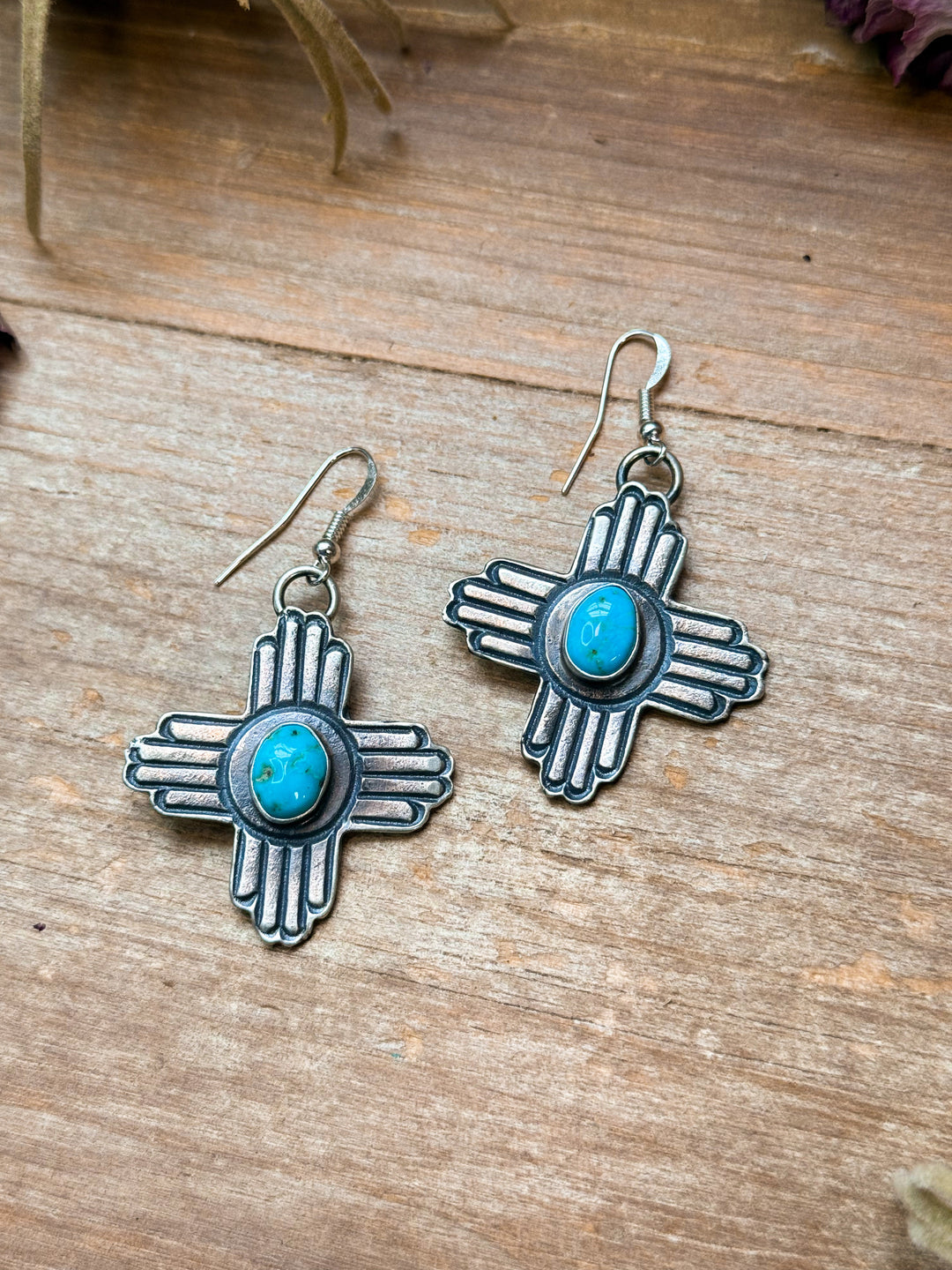 Sterling Silver Zia Dangle Earrings – Native Made by K. Billah Earrings Shopify Collective The Bijoux FAB Jewelry The Bijoux FAB Jewelry