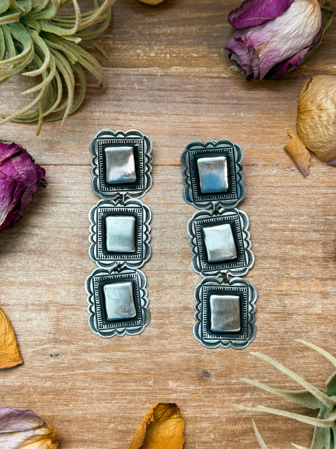 Sterling Silver Dangle Earrings – Native Made by L. Tahe Earrings Shopify Collective The Bijoux FAB Jewelry The Bijoux FAB Jewelry