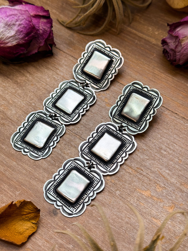 Sterling Silver Dangle Earrings – Native Made by L. Tahe Earrings Shopify Collective The Bijoux FAB Jewelry The Bijoux FAB Jewelry