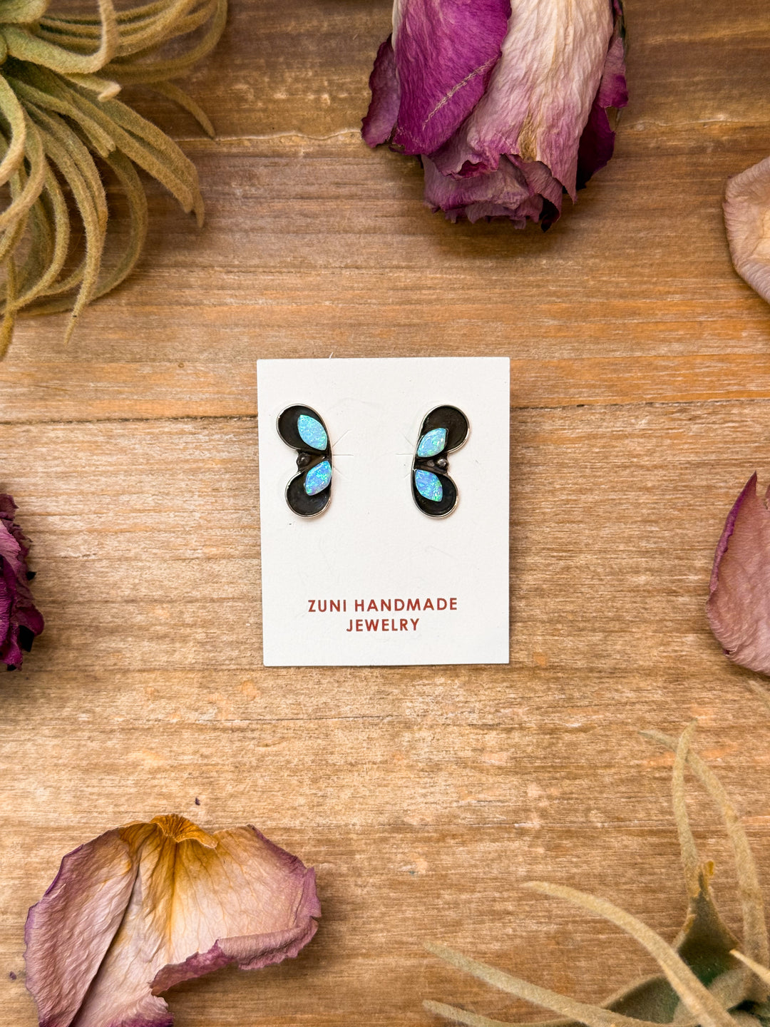 Sterling Silver White Opal Stud Earrings Earrings Shopify Collective The Bijoux FAB Jewelry The Bijoux FAB Jewelry