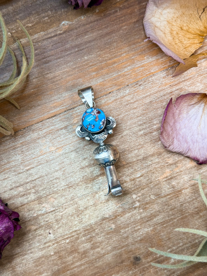 Sterling Silver Golden Hill Turquoise Blossom Pendant Pendant Shopify Collective The Bijoux FAB Jewelry The Bijoux FAB Jewelry