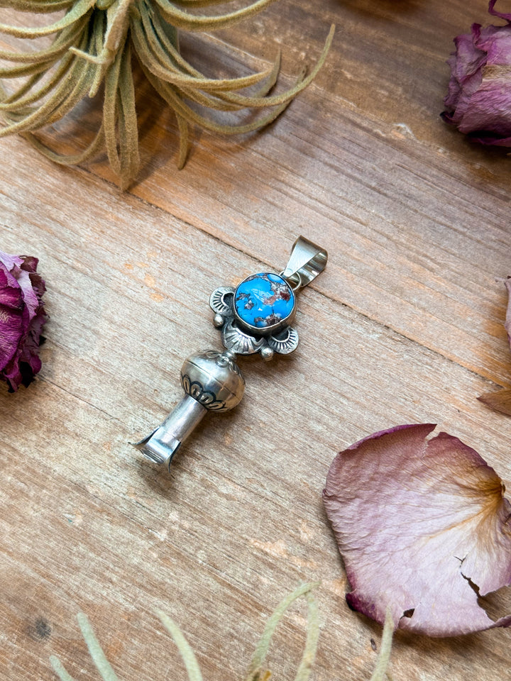 Sterling Silver Golden Hill Turquoise Blossom Pendant Pendant Shopify Collective The Bijoux FAB Jewelry The Bijoux FAB Jewelry