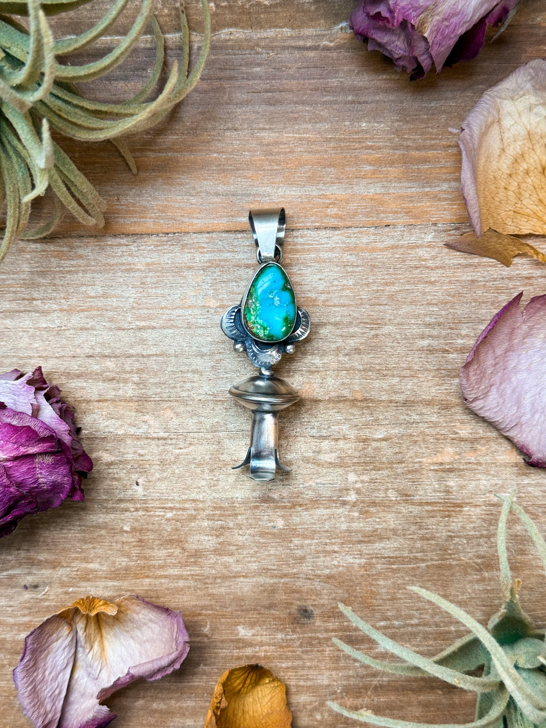 Sterling Silver Sonoran Gold Turquoise Blossom Pendant Pendant Shopify Collective The Bijoux FAB Jewelry The Bijoux FAB Jewelry