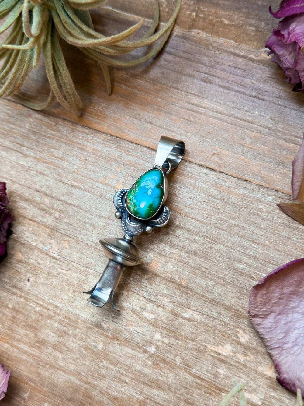 Sterling Silver Sonoran Gold Turquoise Blossom Pendant Pendant Shopify Collective The Bijoux FAB Jewelry The Bijoux FAB Jewelry