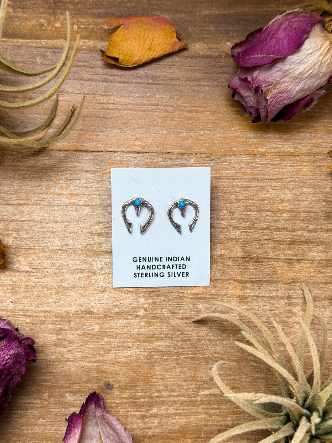 Sterling Silver Mini Naja Stud Earrings with Kingman Turquoise Earrings Shopify Collective The Bijoux FAB Jewelry The Bijoux FAB Jewelry