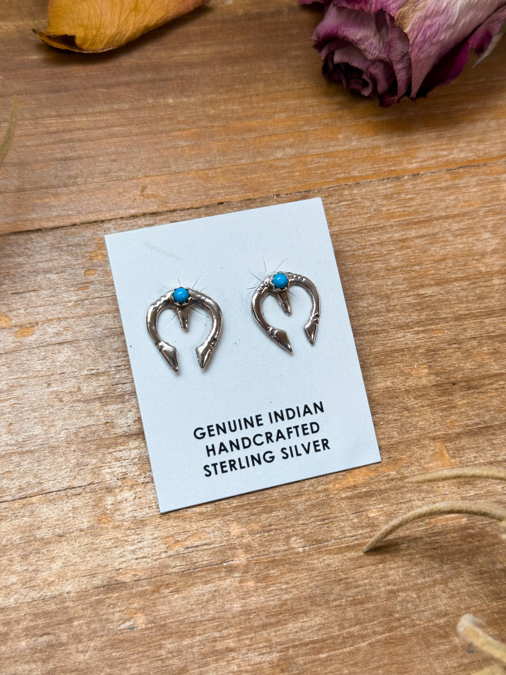 Sterling Silver Mini Naja Stud Earrings with Kingman Turquoise Earrings Shopify Collective The Bijoux FAB Jewelry The Bijoux FAB Jewelry