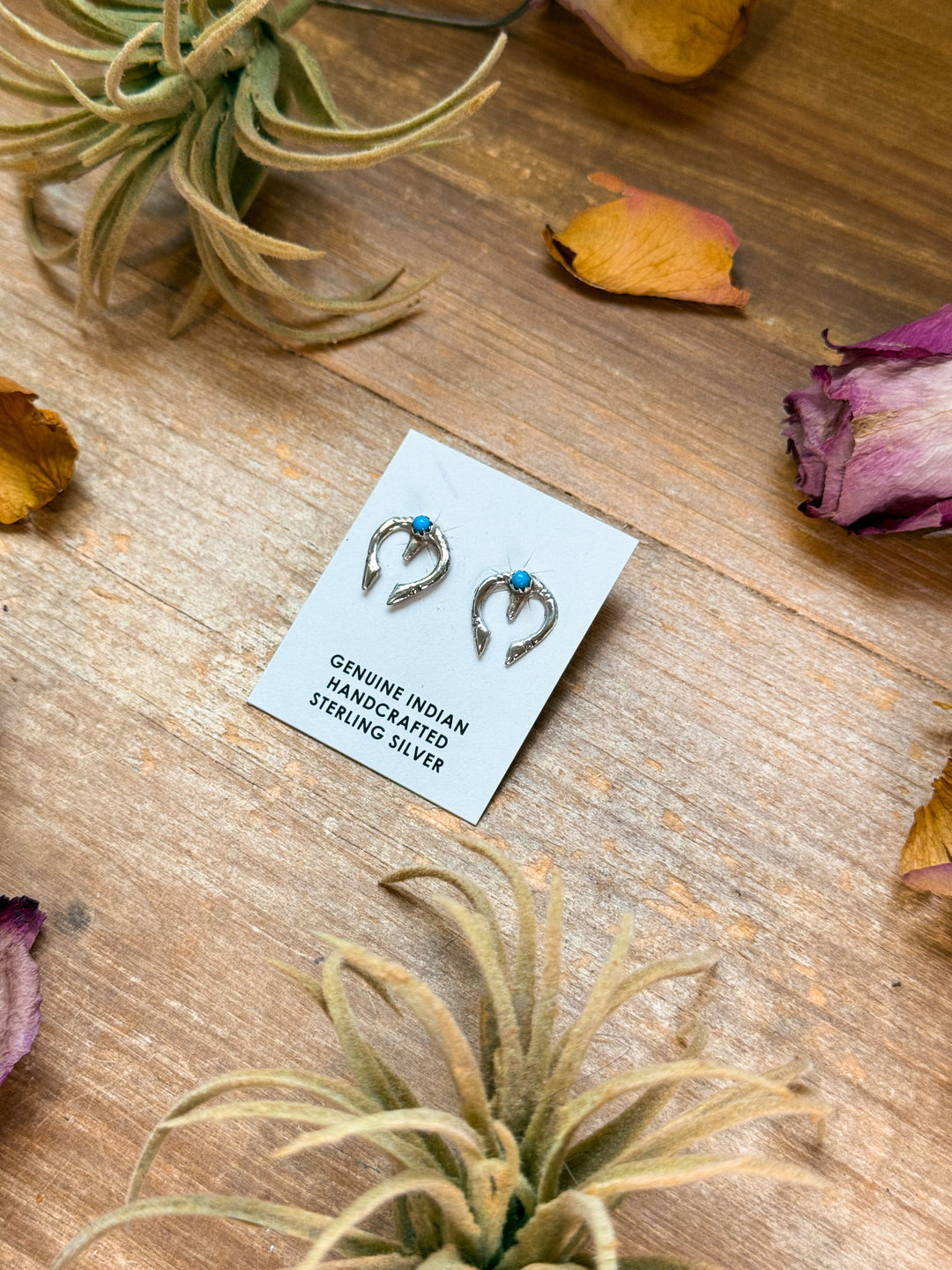 Sterling Silver Mini Naja Stud Earrings with Kingman Turquoise Earrings Shopify Collective The Bijoux FAB Jewelry The Bijoux FAB Jewelry