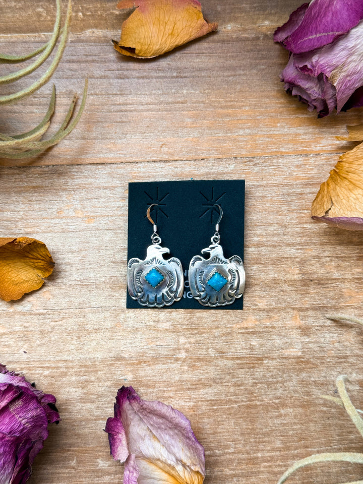 Sterling Silver Eagle Dangle Earrings with Turquoise Earrings Shopify Collective The Bijoux FAB Jewelry The Bijoux FAB Jewelry