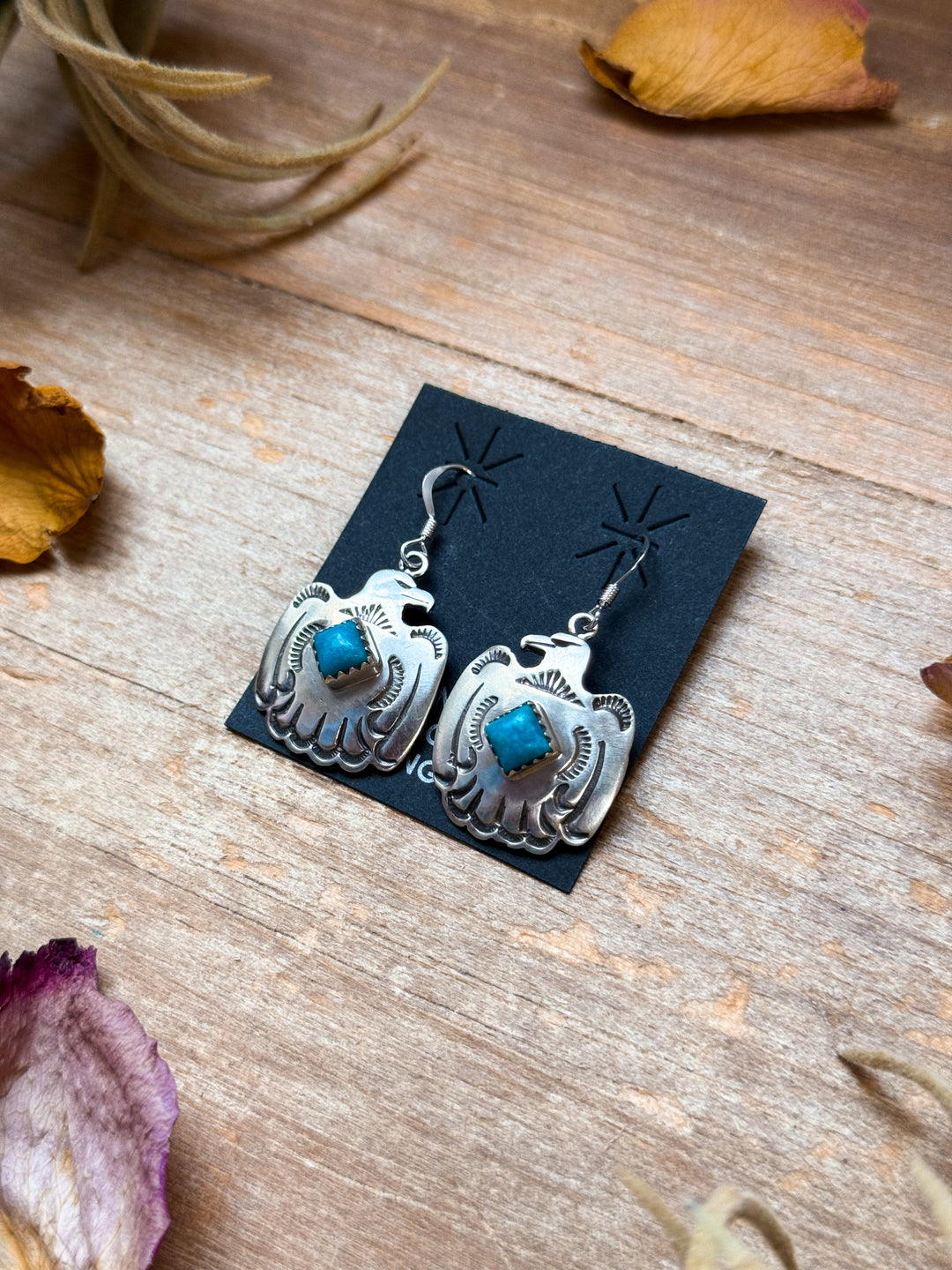 Sterling Silver Eagle Dangle Earrings with Turquoise Earrings Shopify Collective The Bijoux FAB Jewelry The Bijoux FAB Jewelry