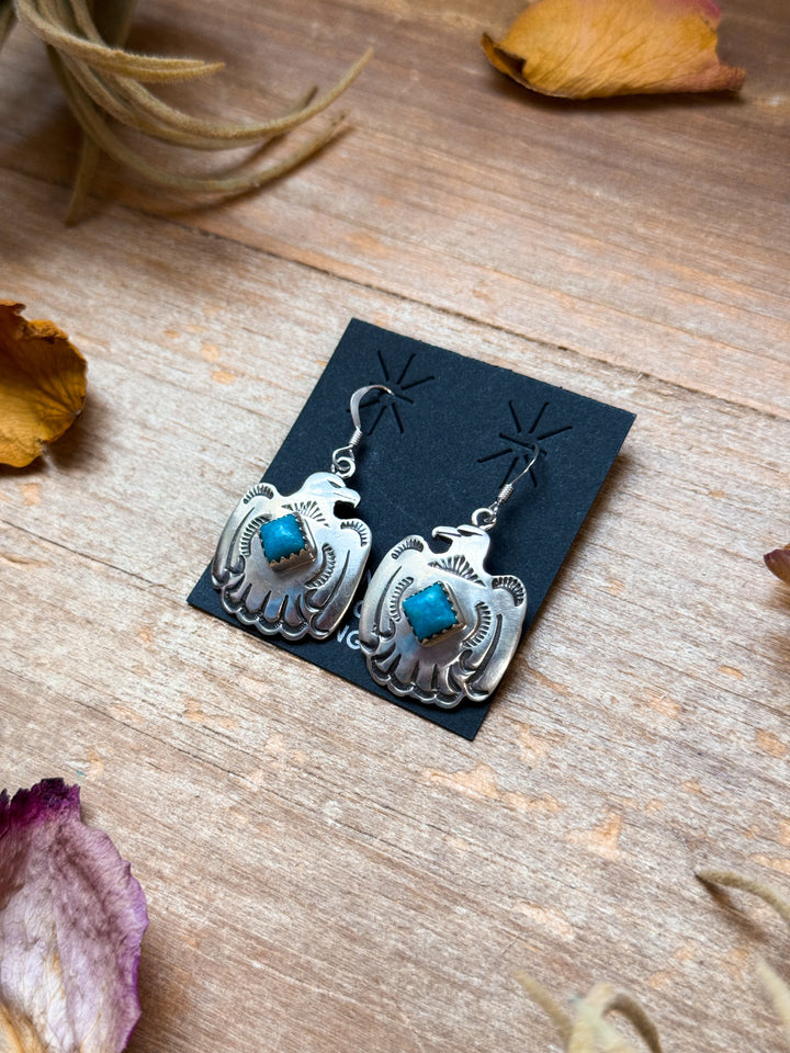 Sterling Silver Eagle Dangle Earrings with Turquoise Earrings Shopify Collective The Bijoux FAB Jewelry The Bijoux FAB Jewelry