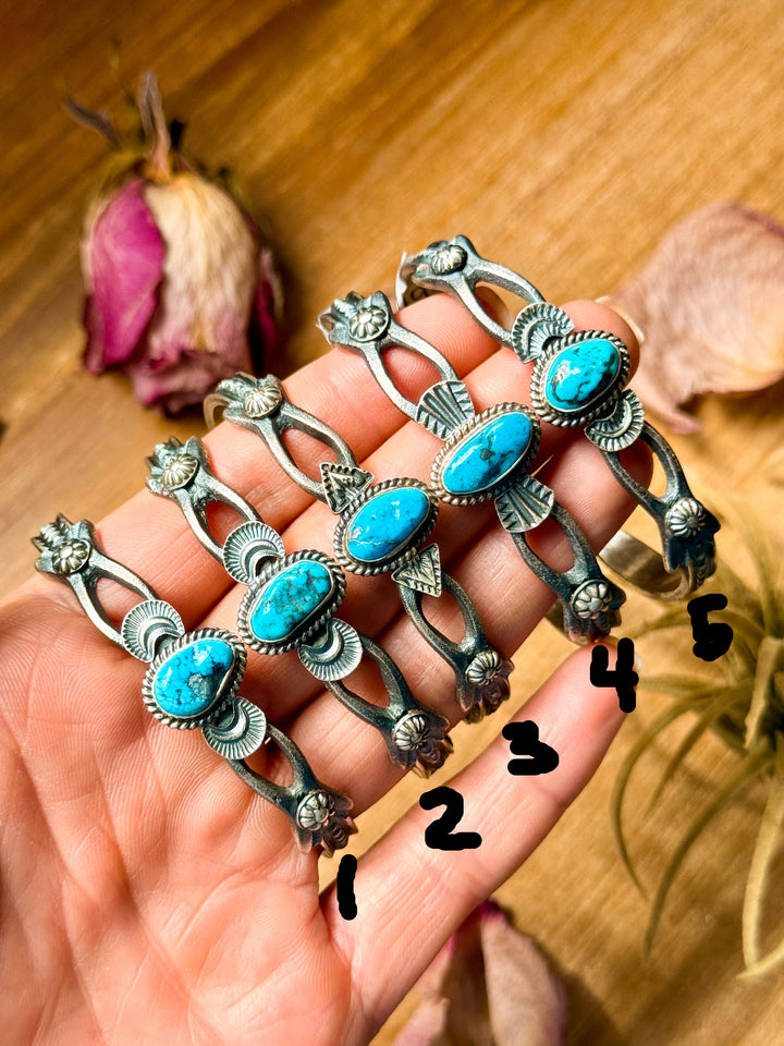 Sterling Silver Kingman Turquoise Cuff Bracelet – Native Made by K. Billah cuff Shopify Collective The Bijoux FAB Jewelry The Bijoux FAB Jewelry