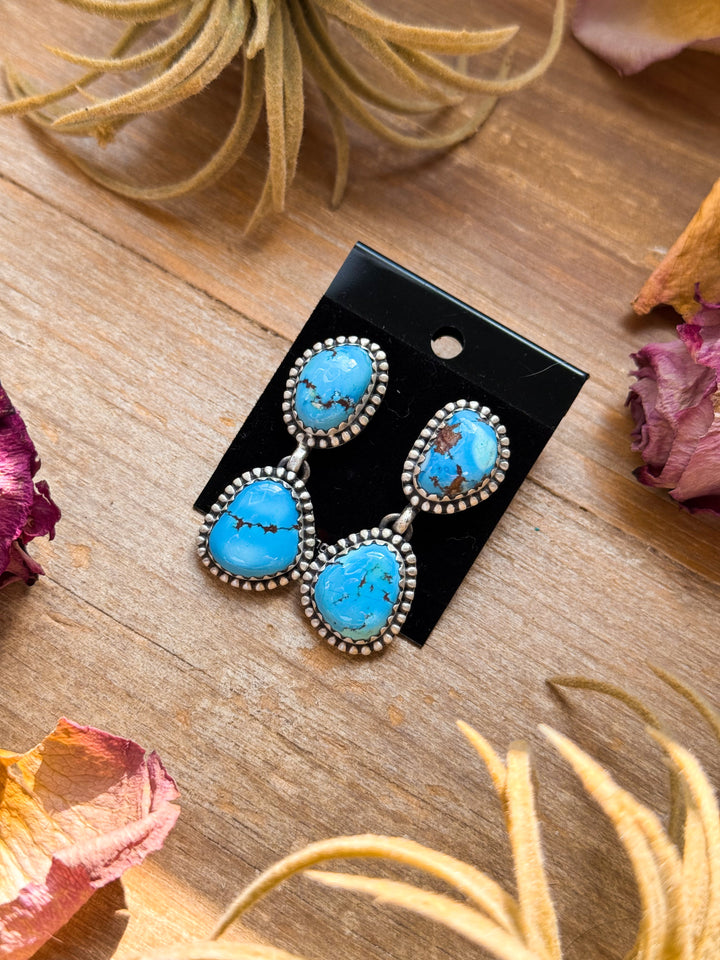 Sterling Silver Golden Hill Turquoise Dangle Earrings Earrings Shopify Collective The Bijoux FAB Jewelry The Bijoux FAB Jewelry