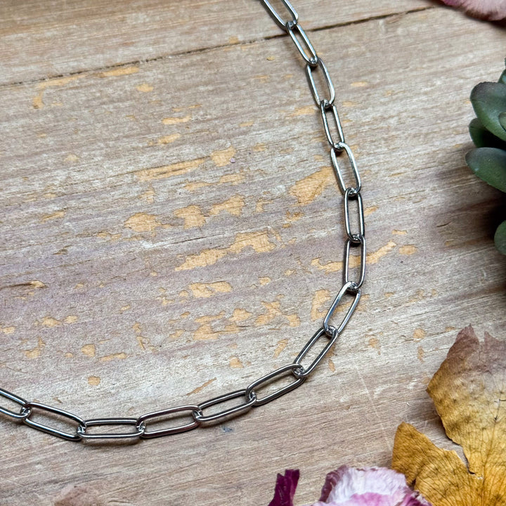 Silver Plated Paperclip Chain Choker – 14” + Extender chokers Shopify Collective The Bijoux FAB Jewelry The Bijoux FAB Jewelry