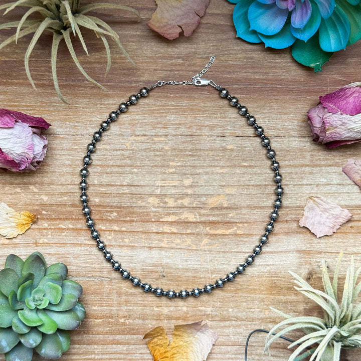 14 inch 6 mm and 3 mm Sterling Silver Pearls choker necklace Necklaces Shopify Collective The Bijoux FAB Jewelry The Bijoux FAB Jewelry