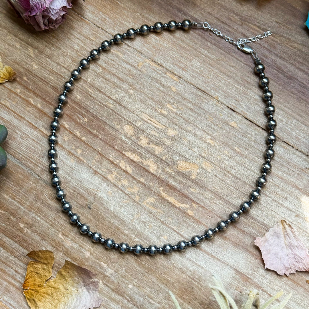 14 inch 6 mm and 3 mm Sterling Silver Pearls choker necklace Necklaces Shopify Collective The Bijoux FAB Jewelry The Bijoux FAB Jewelry