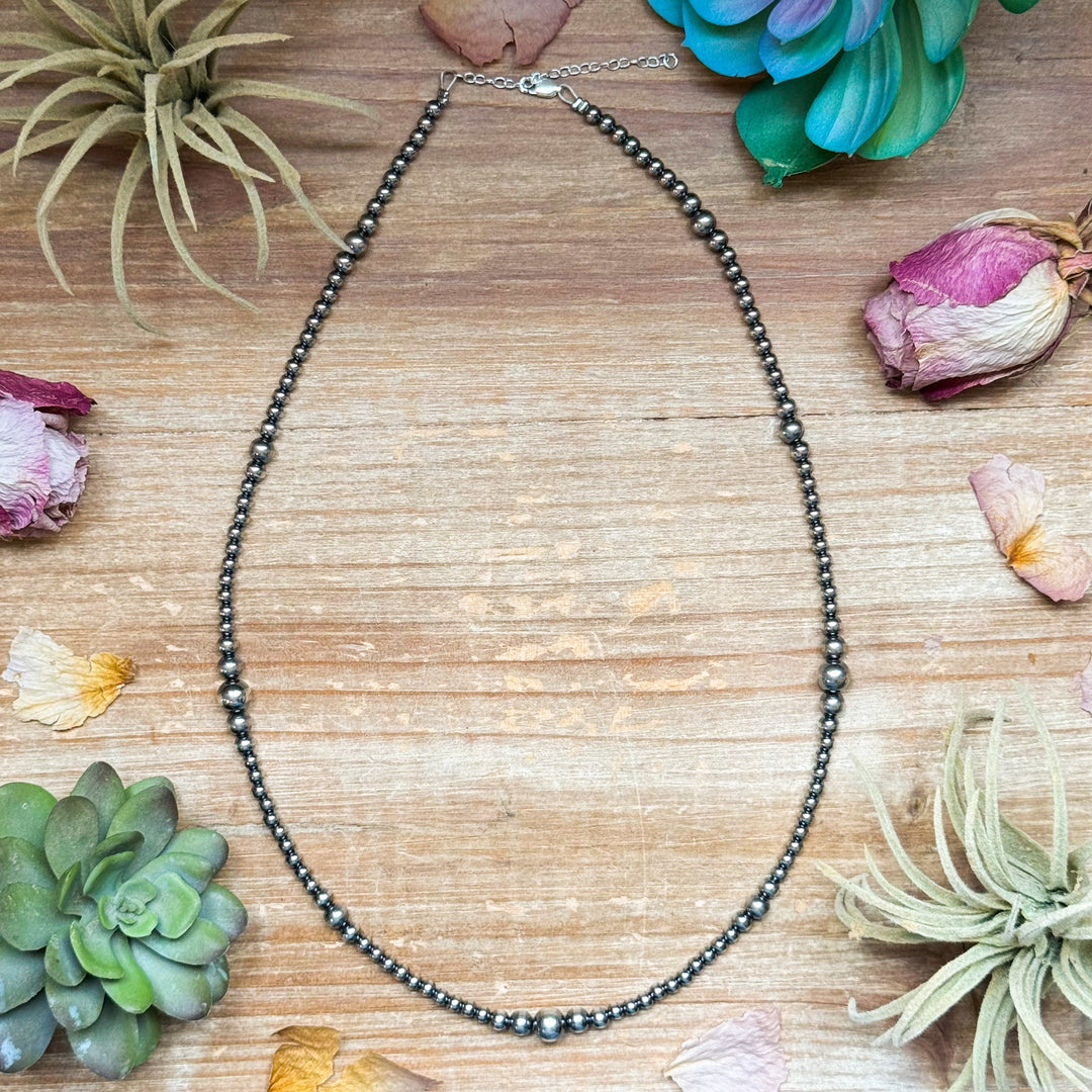 Sterling Silver Graduated Pearl Necklace – 22" Necklaces Shopify Collective The Bijoux FAB Jewelry The Bijoux FAB Jewelry