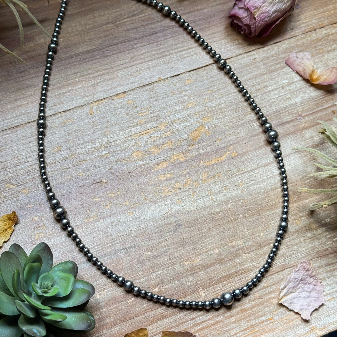 Sterling Silver Graduated Pearl Necklace – 22" Necklaces Shopify Collective The Bijoux FAB Jewelry The Bijoux FAB Jewelry